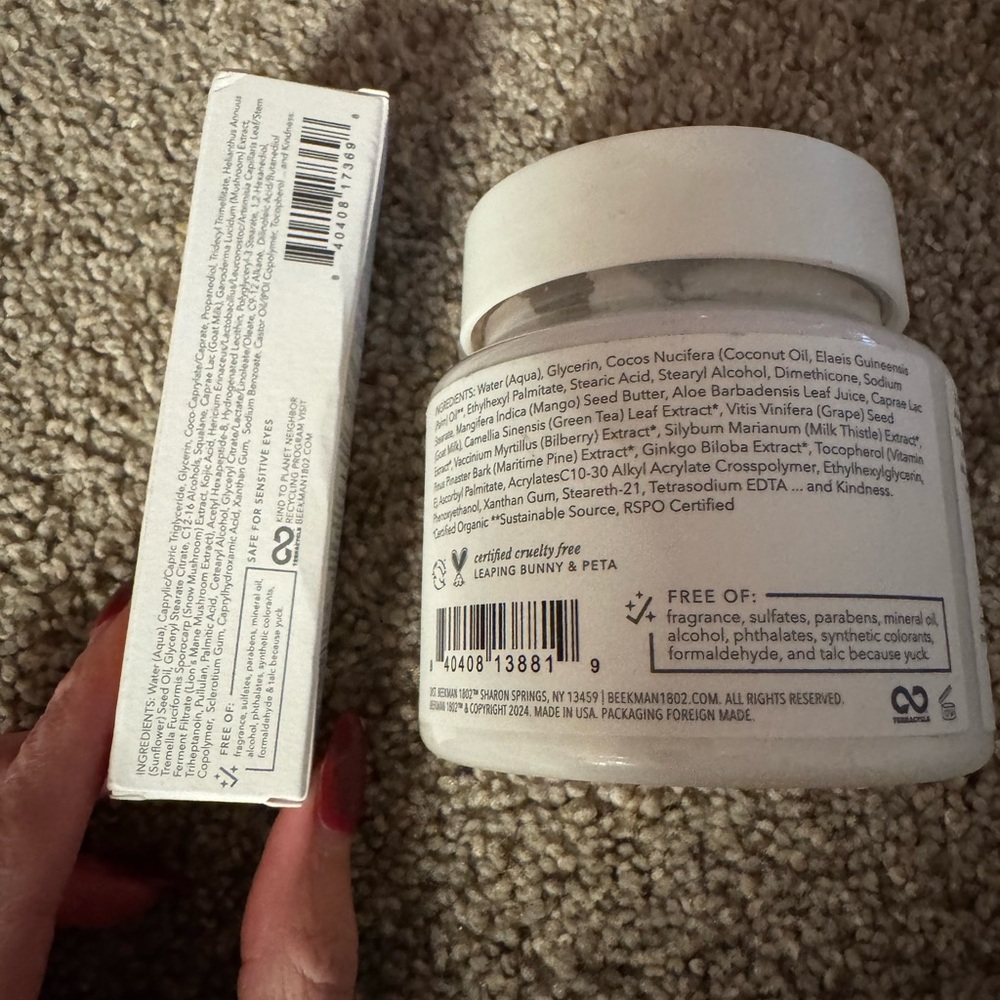 Beekman 1802 Pure Goat Milk Whipped Body Cream & Mushroom Milk Eye cream bundle - Picture 2 of 3